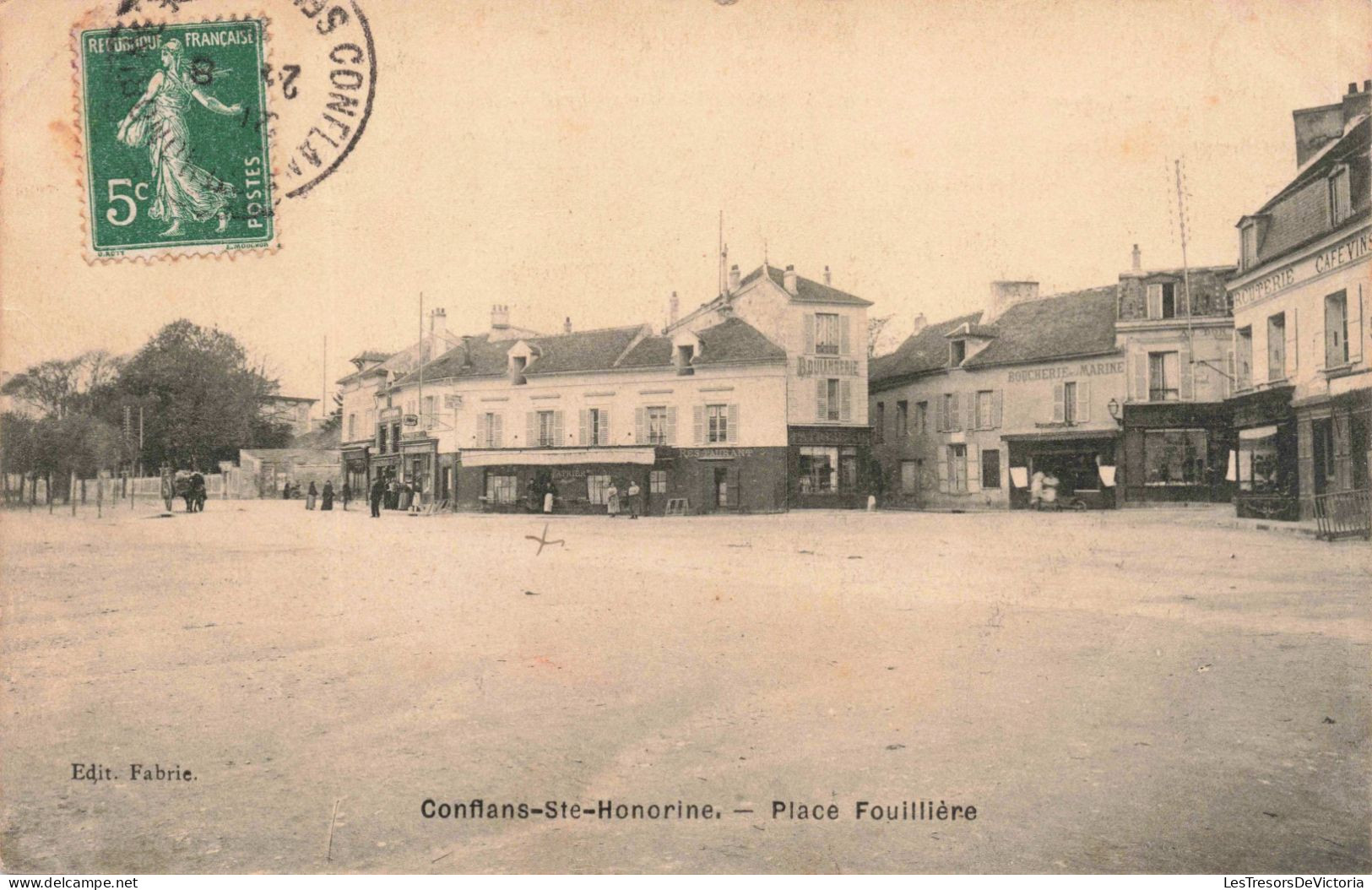 FRANCE - Conflans-Sainte-Honorine -  Place Fouillère  - Animé - Carte Postale Ancienne - Conflans Saint Honorine
