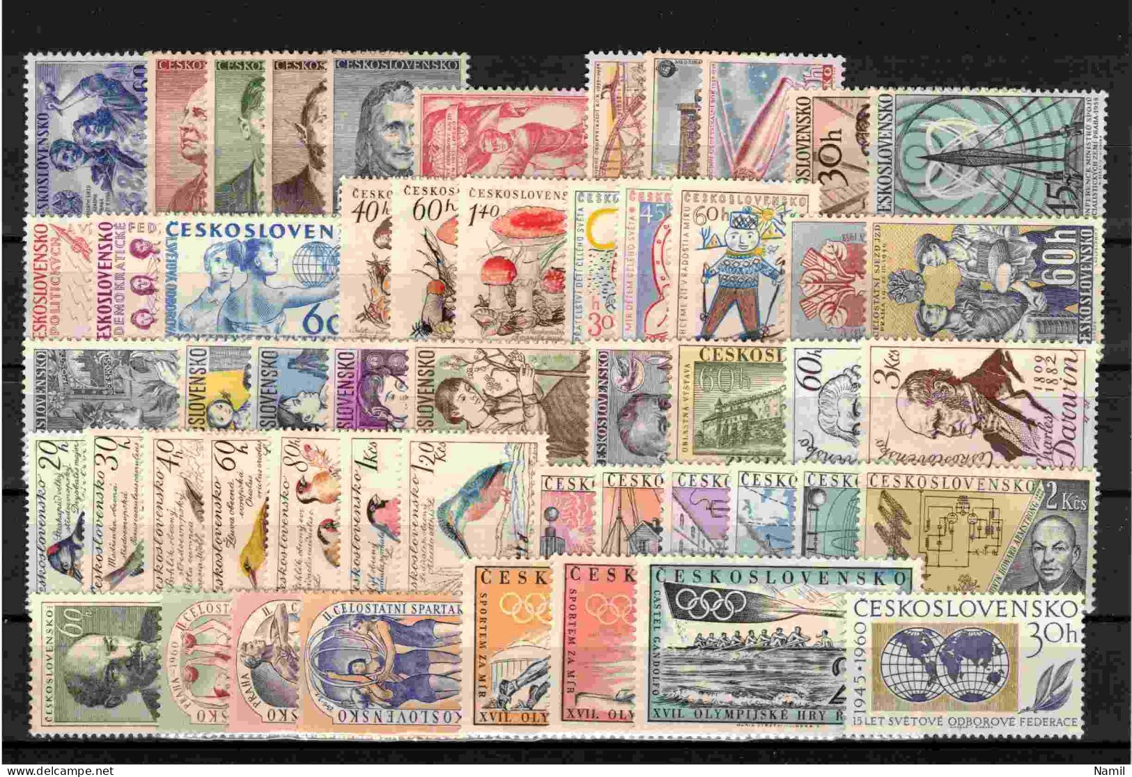 * Tchécoslovaquie 1957-60, Lot Avec Timbres Neufs Avec Charniere Ou Trace De Charniere Propre, - Collections, Lots & Séries