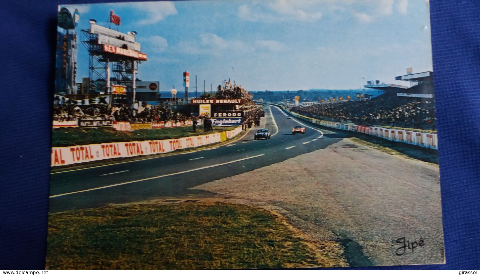 CPSM LE MANS SARTHE CIRCUIT DES 24 HEURES  AUTO VOITURE SPORT VUE D ENSEMBLE DES TRIBUNES ET STANDS DE RAVITAILLEMENT - Le Mans