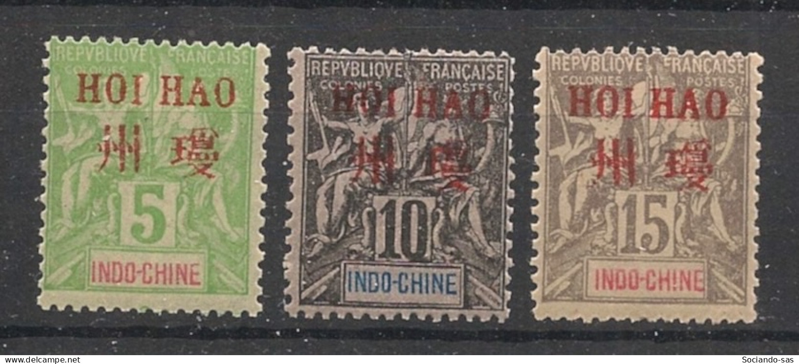 HOI-HAO - 1901 - N°YT. 4 à 6 - Type Groupe 5c Vert à 15c Gris - Neuf Luxe ** / MNH / Postfrisch - Neufs