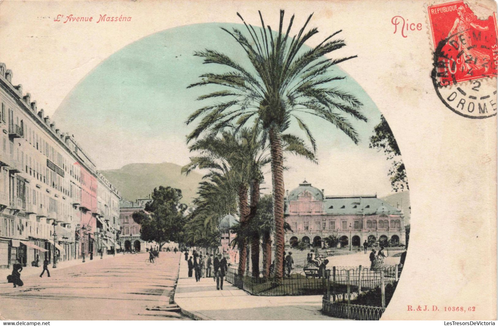 FRANCE - Nice -  L'avenue Masséna - Colorisé - Animé - Carte Postale Ancienne - Plazas