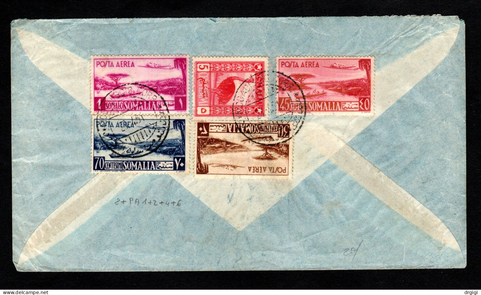 Somalia AFIS , BUSTA VIAGGIATA 1951, MOGADISCIO PER USA, NOTEVOLE - Somalia (AFIS)
