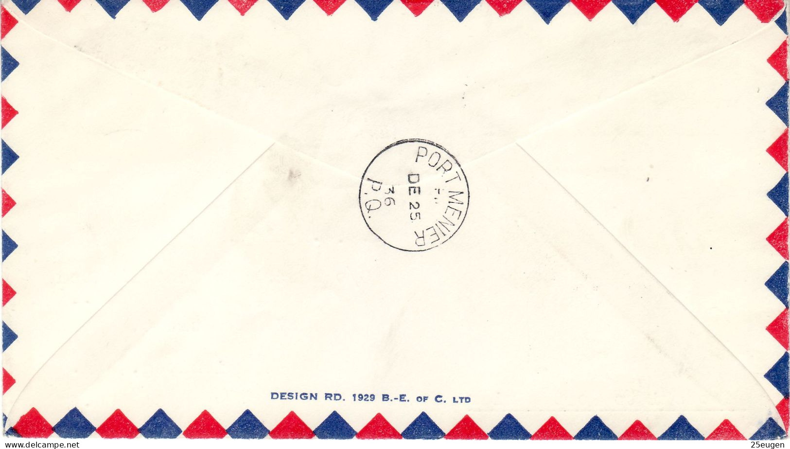 CANADA 1936 AIRMAIL  LETTER SENT FROM RIMOUSKI TO PORT MENIER - Lettres & Documents