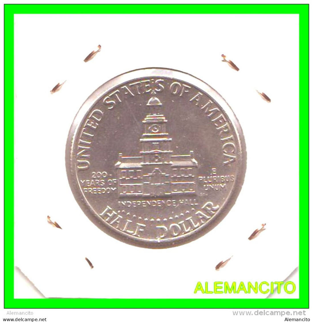 AMERICA CENTRAL ( E.E.U.U )  MONEDA HALF DOLLAR PLATA  ( J.F. KENNEDY )  AÑO 1976 - Zentralamerika