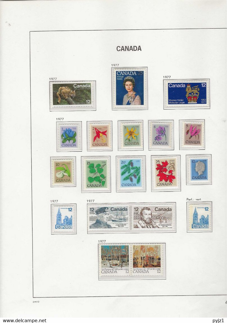 1977 MNH Canada Year Collection According To DAVO Album Postfris** - Años Completos