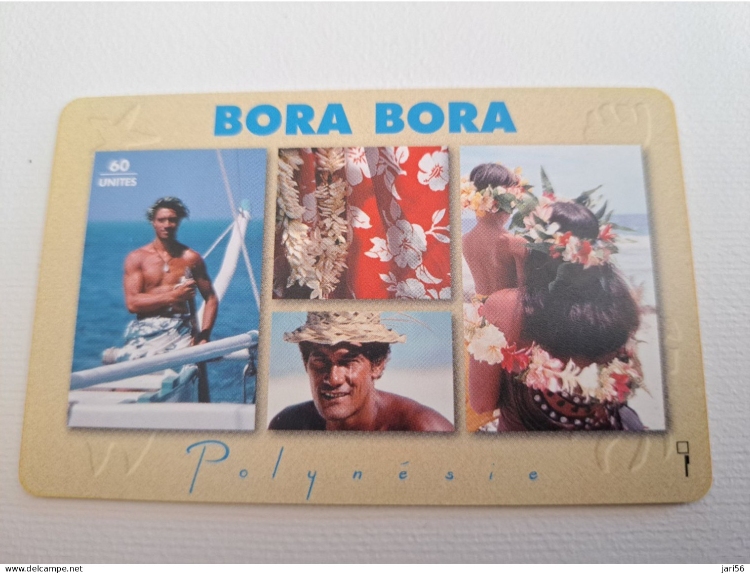 POLINESIA FRANCAISE  CHIPCARD  60 UNITS  / BORA BORA / PEOPLE / BOAT TOURISME ./           **15169** - Polinesia Francesa