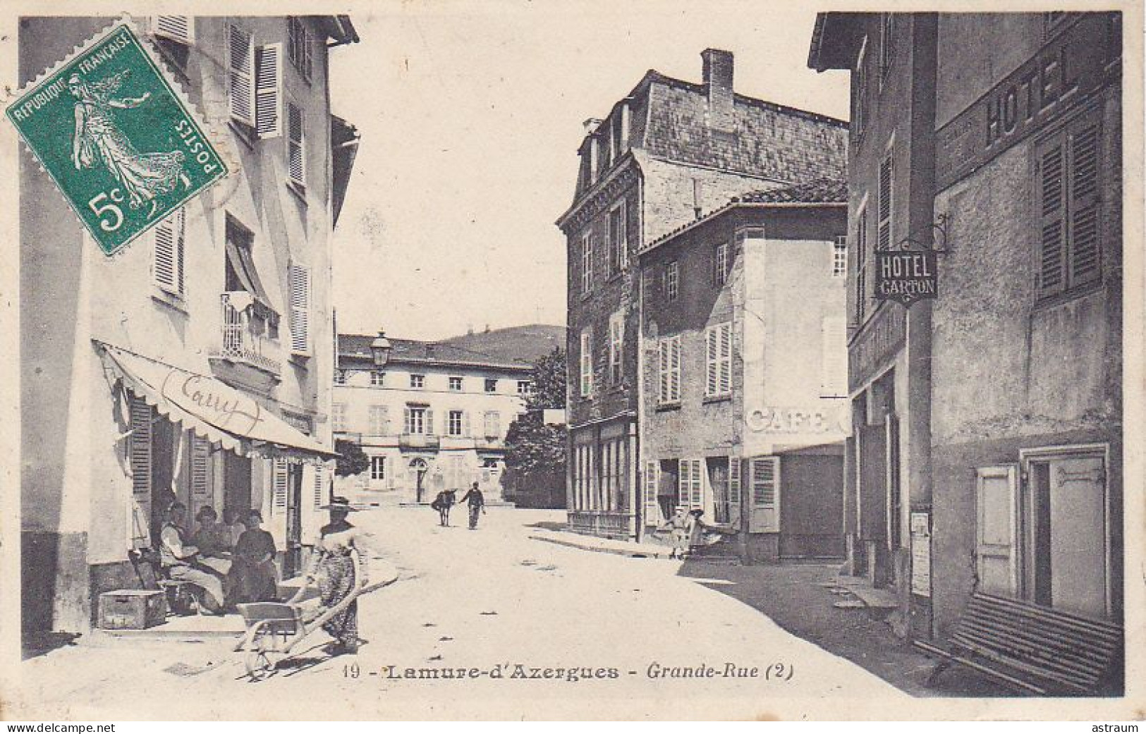 Cpa -69- Lamure Sur Azergue -animée- Grande Rue (2) -edi B.F. N°19 - Lamure Sur Azergues