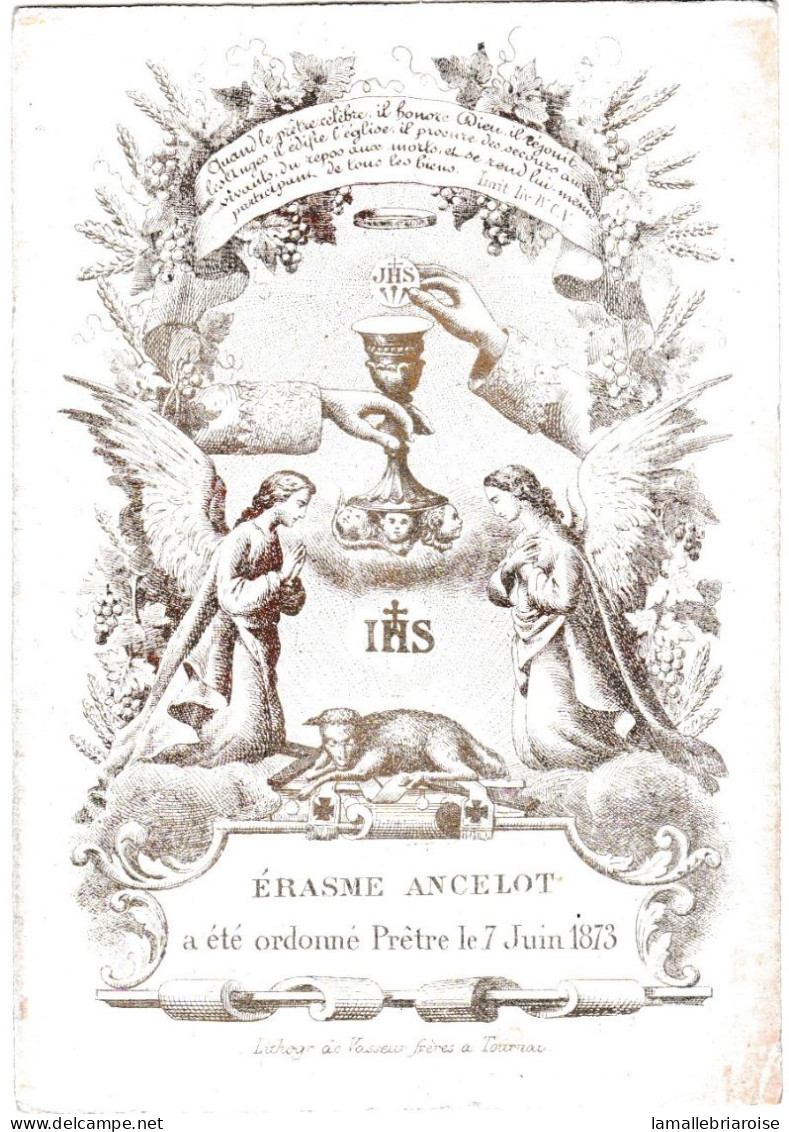 Belgique "Carte Porcelaine" Porseleinkaart, Ordination De Erasme Ancelot, Tournai, Dim:74x 107mm - Porcelaine