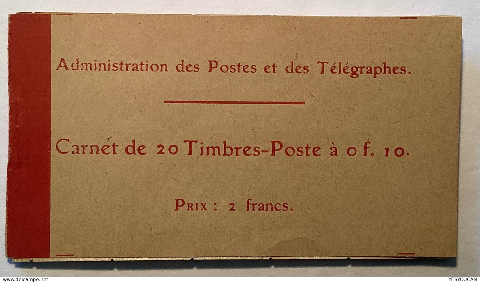 France 1910 Carnet 138-C 1 10c. Semeuse Camée (booklet MH Markenheftchen - Oude : 1906-1965