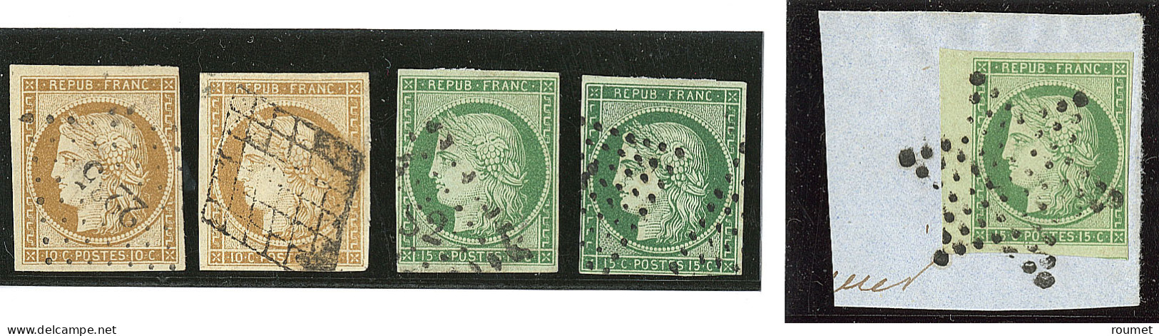 Nos 1 (2), 2 (2 Dont Un Bdf Sur Fragment), 2b. - TB, B Ou Pd - 1849-1850 Ceres