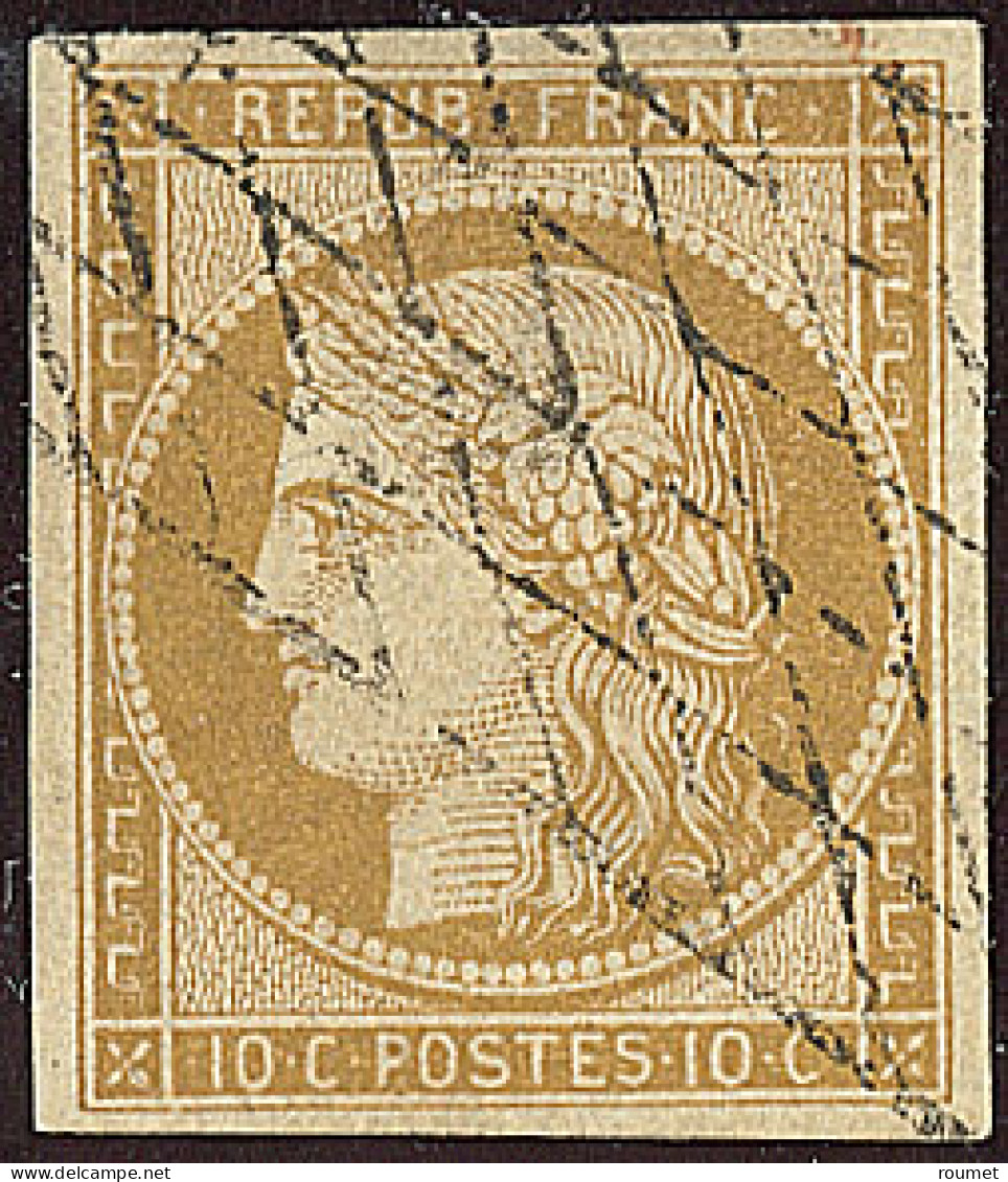 No 1b, Bistre-verdâtre, Obl Grille Sans Fin, Jolie Pièce. - TB - 1849-1850 Ceres