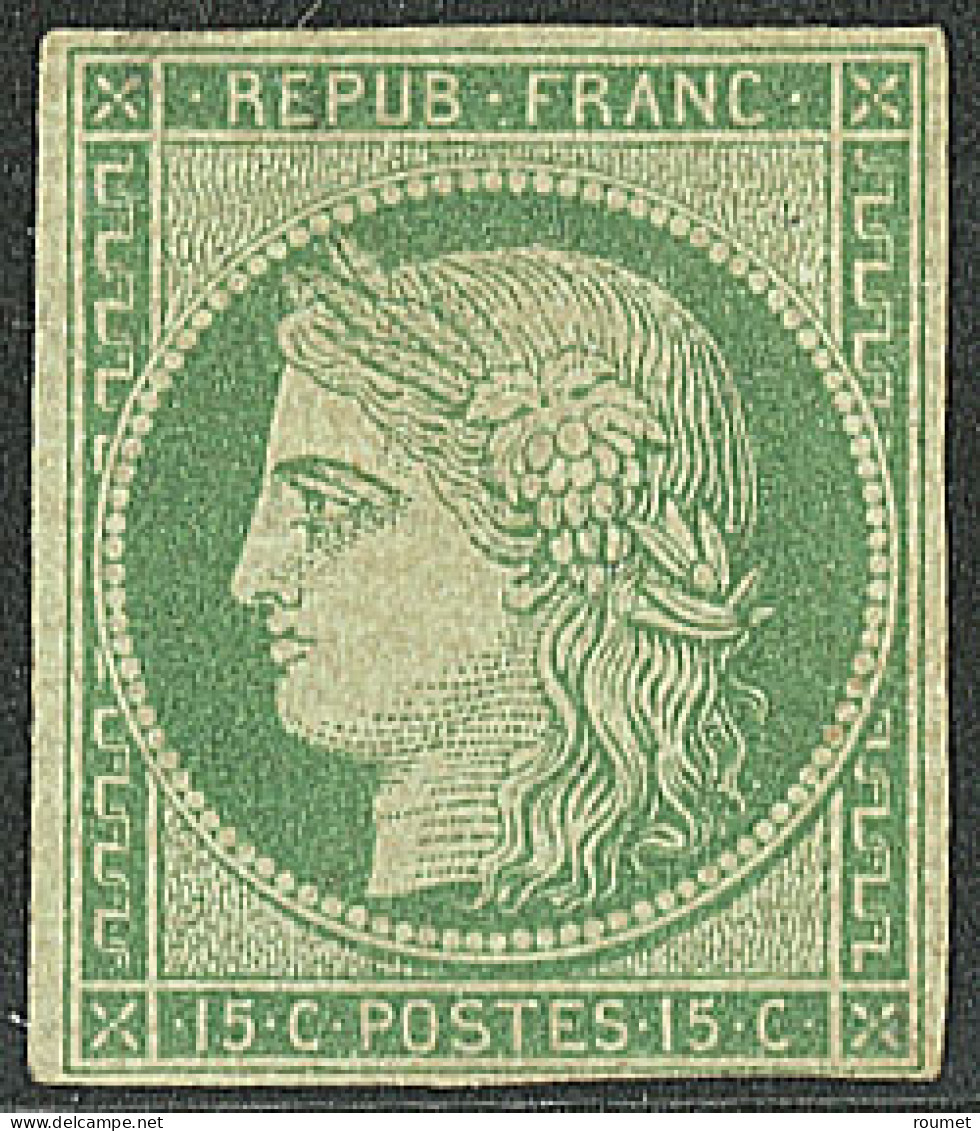 * No 2, Vert, Nuance Foncée, Pd Mais TB D'aspect. - R - 1849-1850 Ceres