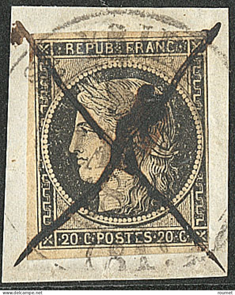 Oblitération De Janvier 1849. No 3 (touché à Droite) Obl Cad 13 De St Yriex 5 Janv Sur Petit Fragment. - TB - 1849-1850 Ceres