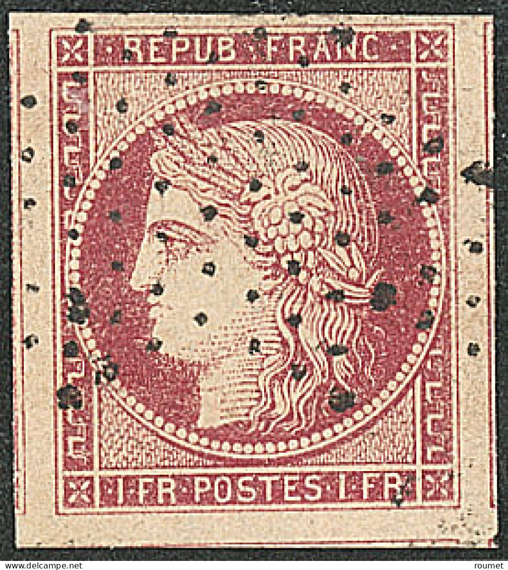 No 6, Carmin, , Quatre Voisins, Obl Roulette De Points, Très Jolie Pièce. - TB. - R - 1849-1850 Ceres