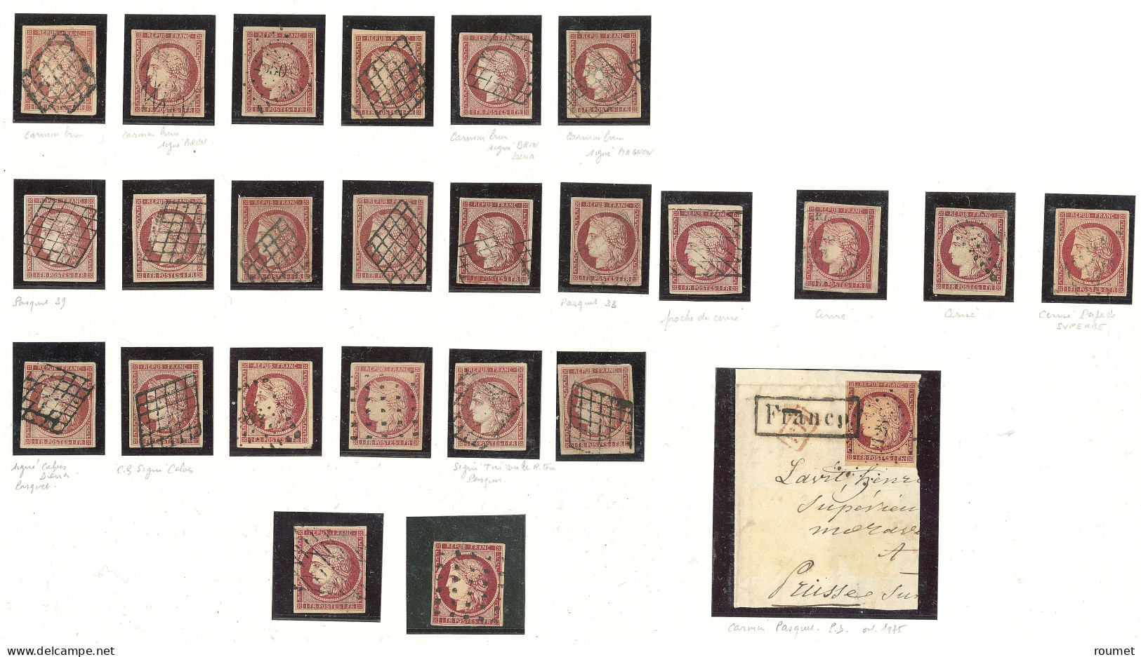 Collection. No 6, 25 Ex, Nuances Et Obl, Tous états - 1849-1850 Cérès