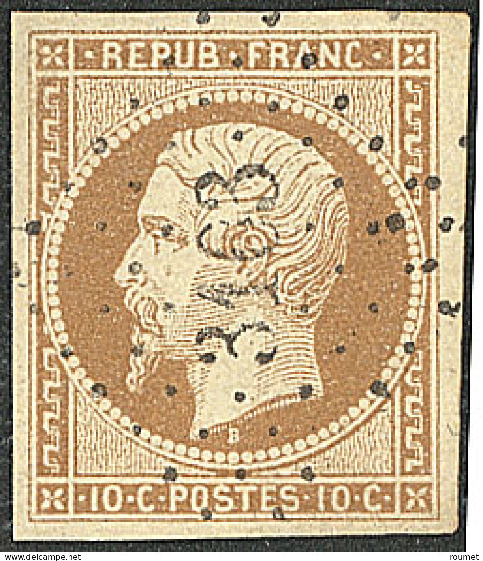 No 9, Bistre-jaune, Obl Pc 3163, Jolie Pièce. - TB - 1852 Luigi-Napoleone