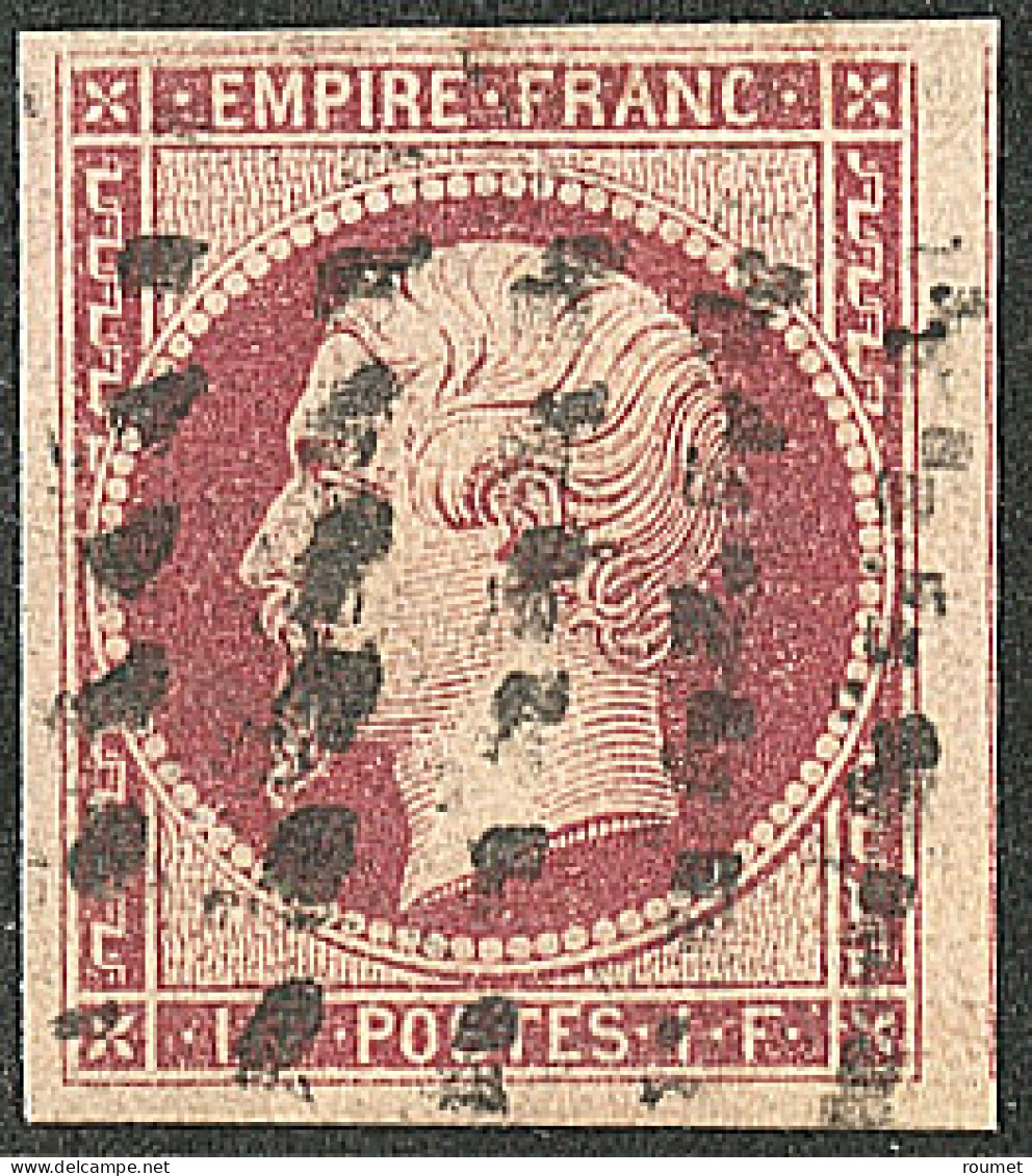 No 18, Carmin, Un Voisin, Obl Gros Points. - TB. - R - 1853-1860 Napoléon III