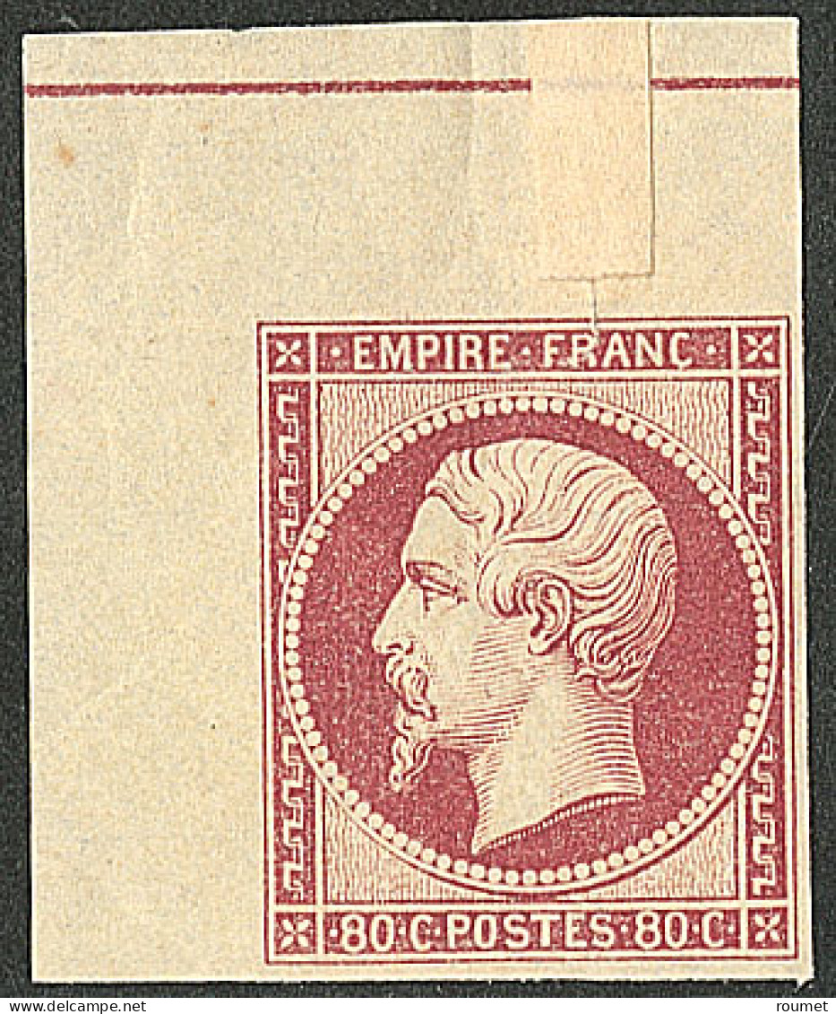 * Filet D'encadrement. No 17Ag, Carmin, Cdf, Déchirure Verticale Consolidée Mais Superbe D'aspect. - RR - 1853-1860 Napoléon III