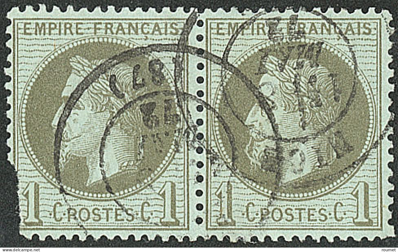 A La Cigarette. No 25b, En Paire Avec Normal (def), Jolie Pièce. - TB - 1863-1870 Napoleon III With Laurels