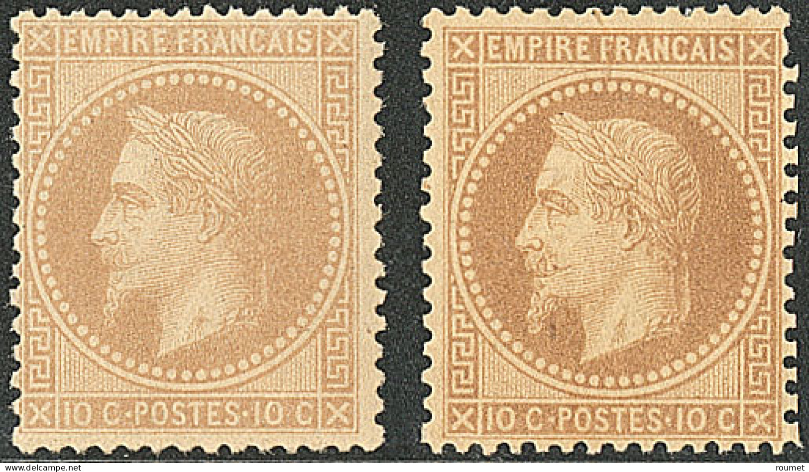 * Nos 28B, 28Ba. - TB - 1863-1870 Napoléon III Lauré