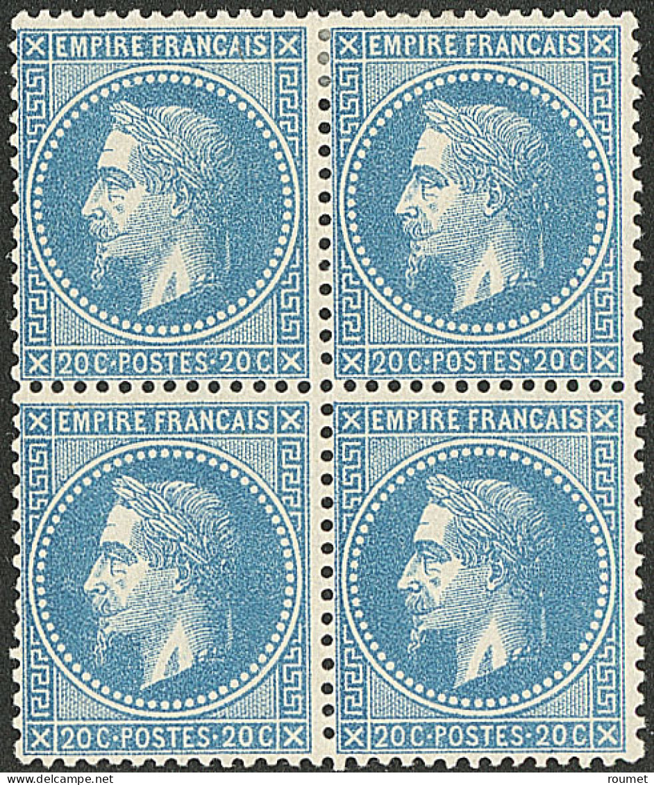 ** No 29B, Bleu Type II, Bloc De Quatre (deux Ex *, Très Frais. - TB - 1863-1870 Napoleone III Con Gli Allori