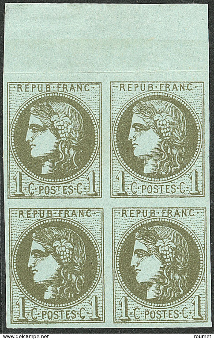 ** No 39B, Olive Rep. II, Bloc De Quatre Bdf (deux Ex *), Jolie Pièce. - TB - 1870 Emissione Di Bordeaux