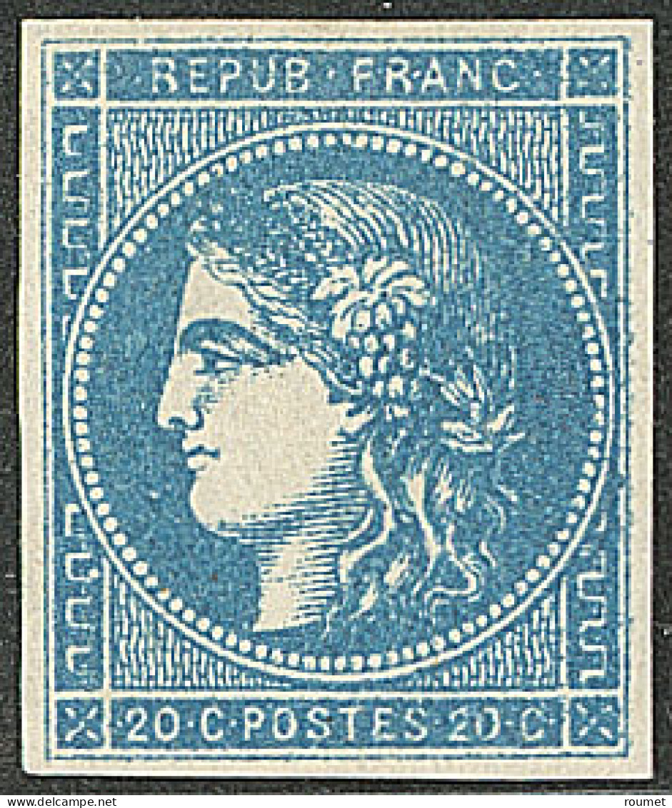 * No 45B, Bleu, Nuance Foncée, Large Charnière Mais Très Frais Et TB. - R - 1870 Emissione Di Bordeaux