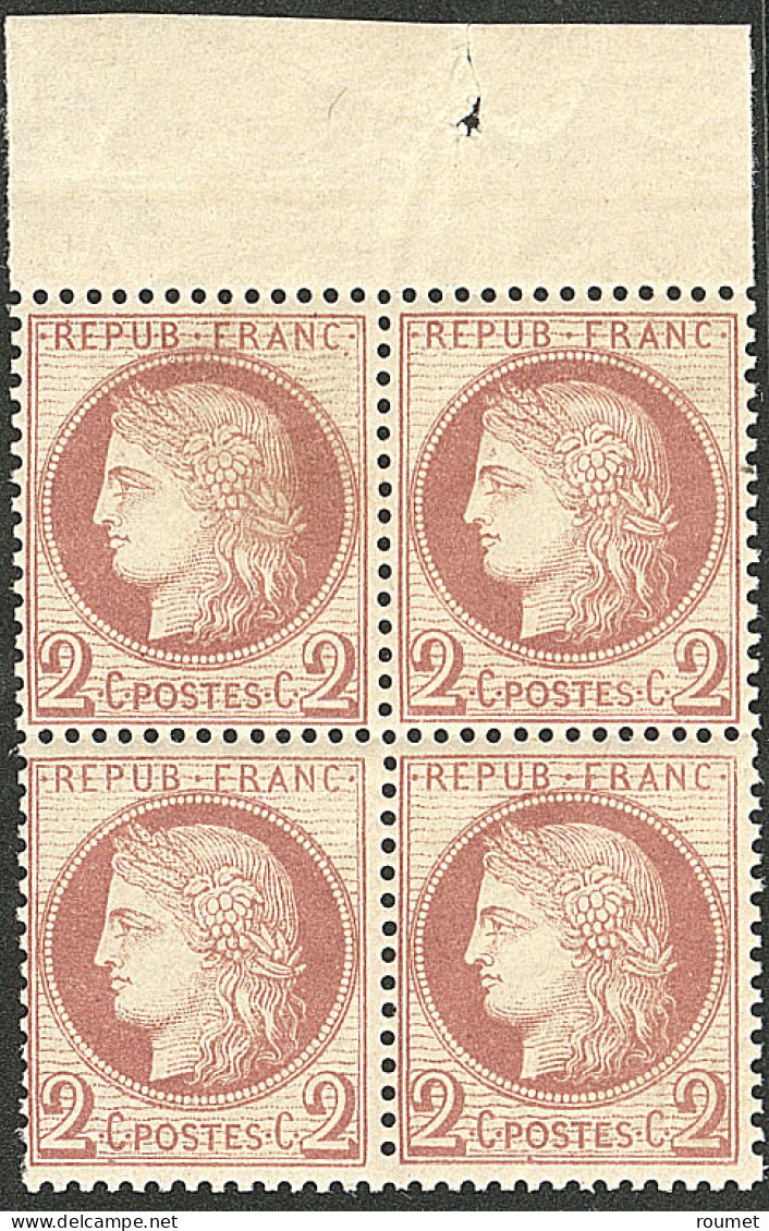 ** No 51, Rouge-brun, Bloc De Quatre Bdf, Très Frais. - TB - 1871-1875 Ceres