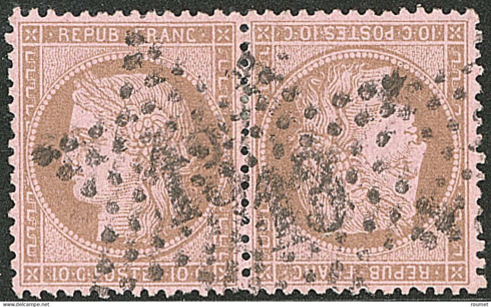 Tête-bêche. No 58c, Paire Obl étoile "13". - TB. - R - 1871-1875 Ceres