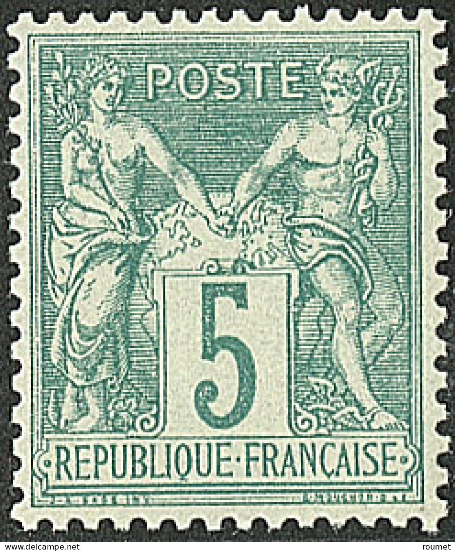 ** No 64, Vert, Très Frais Et Bien Centré, Jolie Pièce. - TB. - R - 1876-1878 Sage (Tipo I)