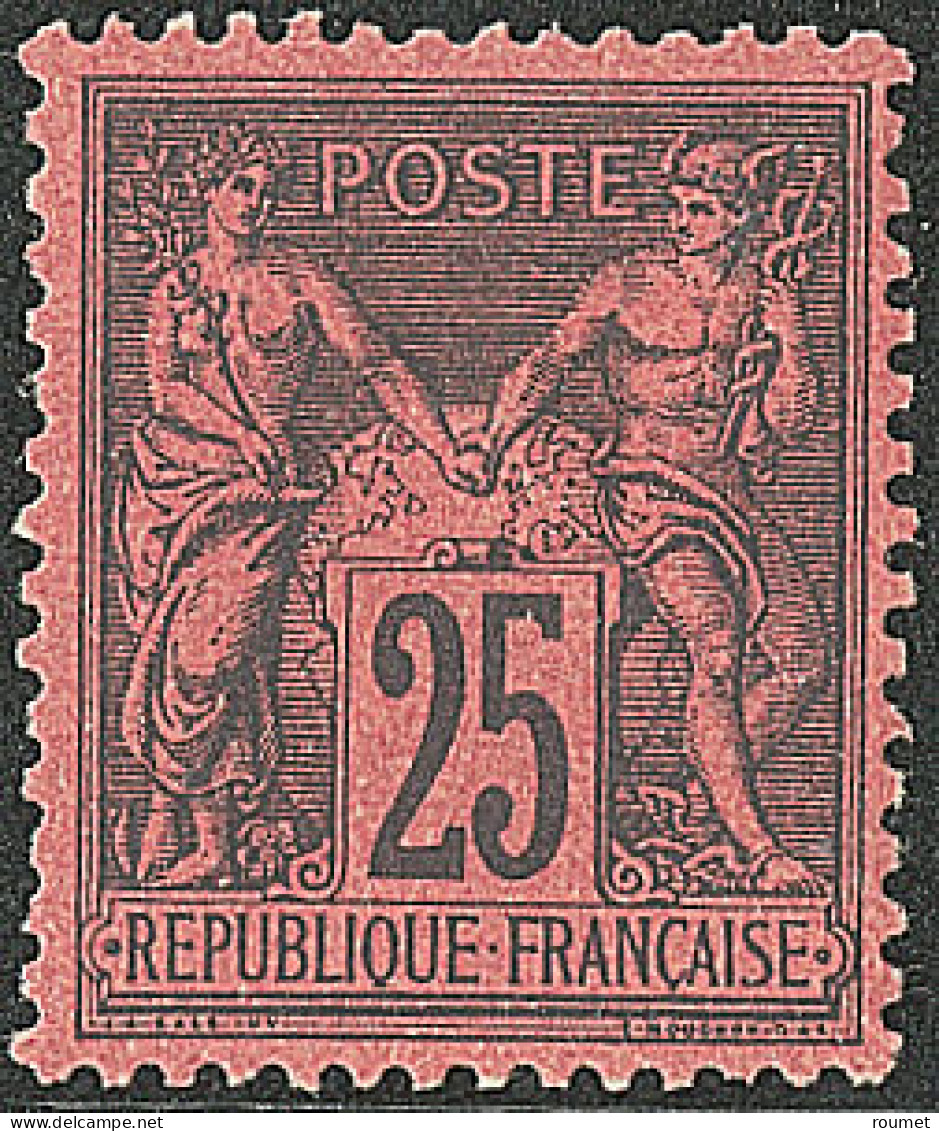 * No 91a, Noir Sur Rouge Foncé, Très Frais Et Centré. - TB. - R - 1876-1878 Sage (Typ I)