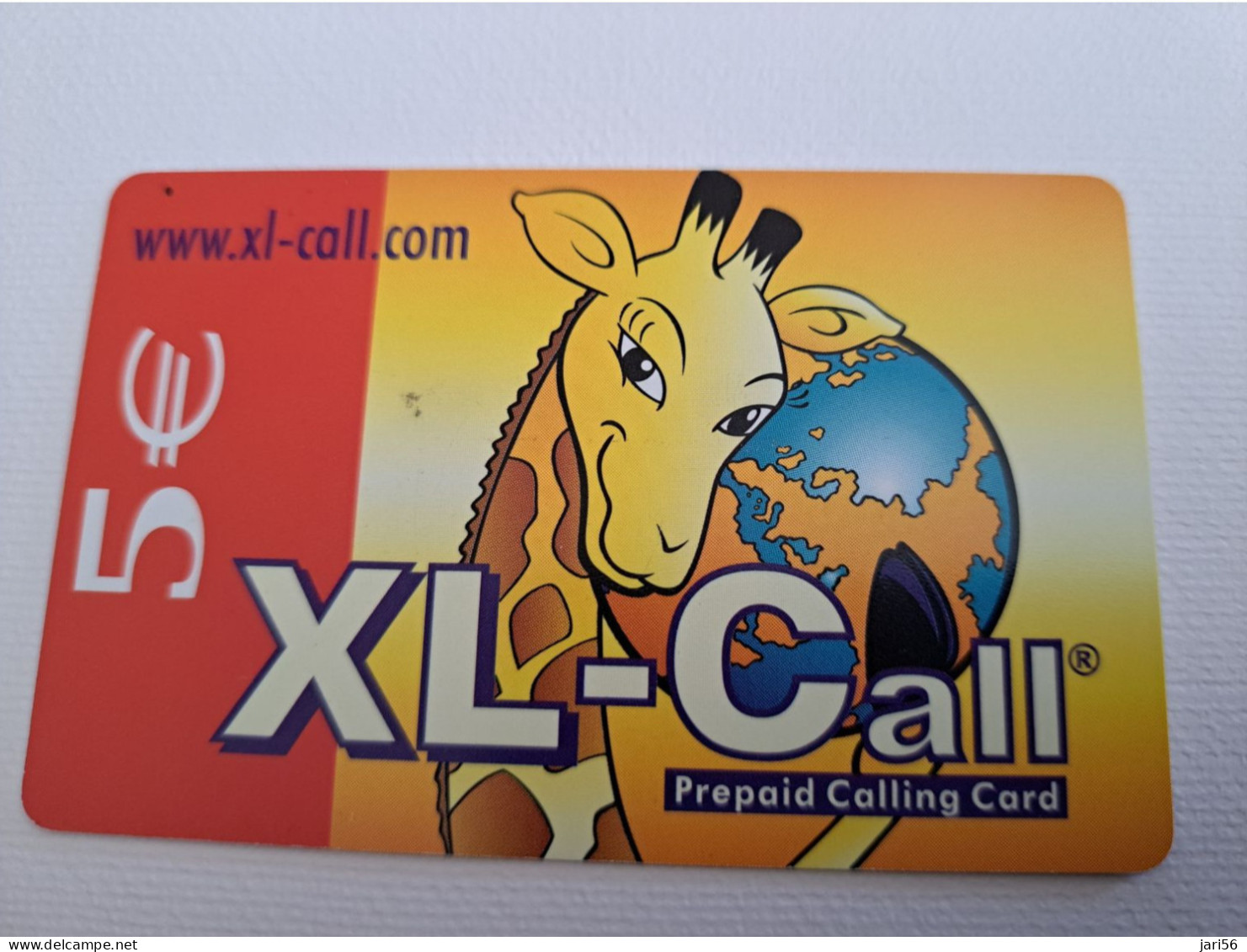 NETHERLANDS / PREPAID /€ 5,-,- / XL CALL/ GIRAFFE/ WITH GLOBE      /    - USED CARD  ** 15182** - Publiques