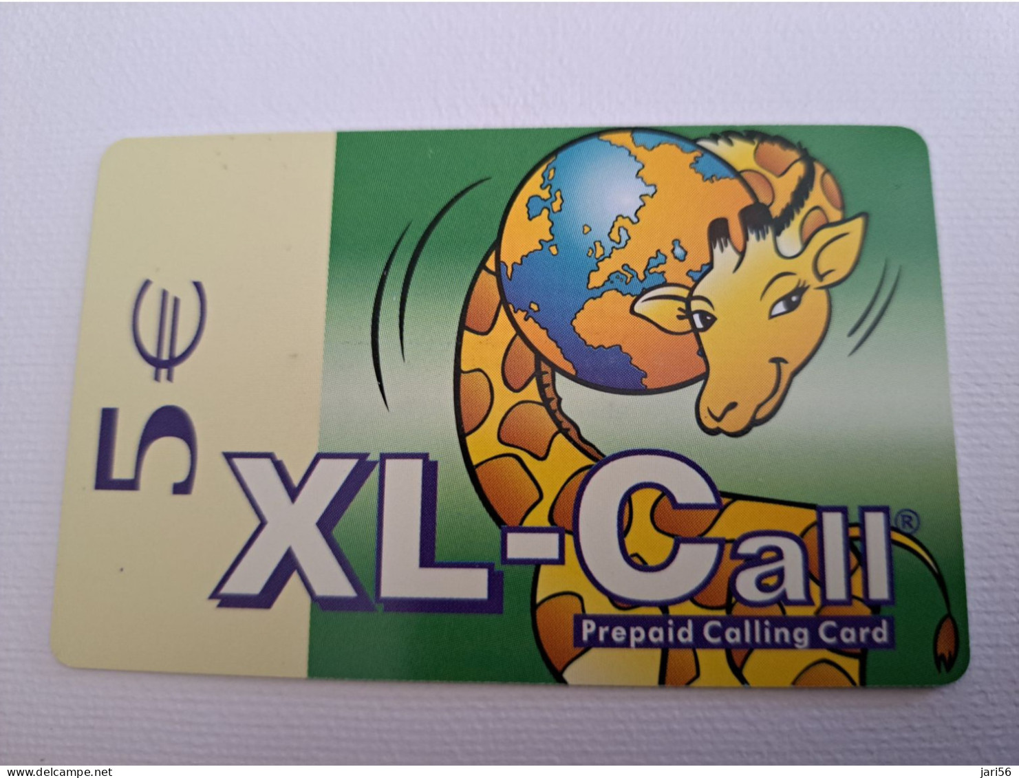 NETHERLANDS / PREPAID /€ 5,-,- / XL CALL/ GIRAFFE/ WITH GLOBE      /    - USED CARD  ** 15183** - Publiques