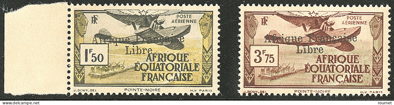 ** Poste Aérienne, France-Libre. Nos 14 Bdf, 16, Gomme Coloniale. - TB - Altri & Non Classificati