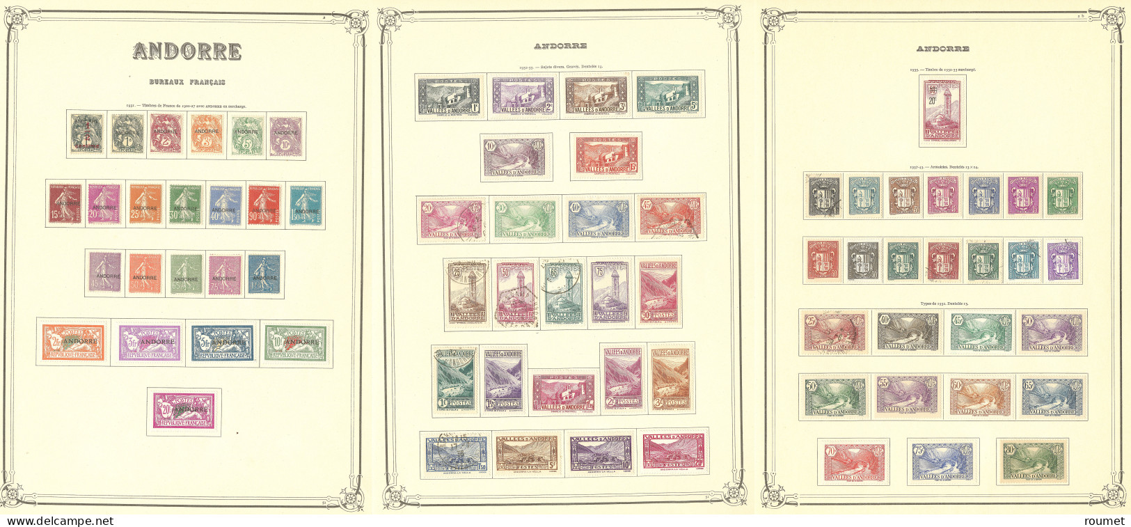 * ANDORRE. Collection. 1931-1991 (Poste, PA, Taxe), Complète Dont 1 à 23, 22 Ex Obl. - TB - Other & Unclassified