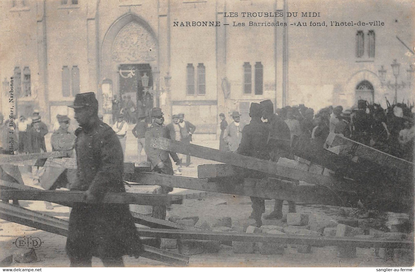 CPA 11 NARBONNE / LES TROUBLES DU MIDI / LES BARRICADES - Sonstige & Ohne Zuordnung