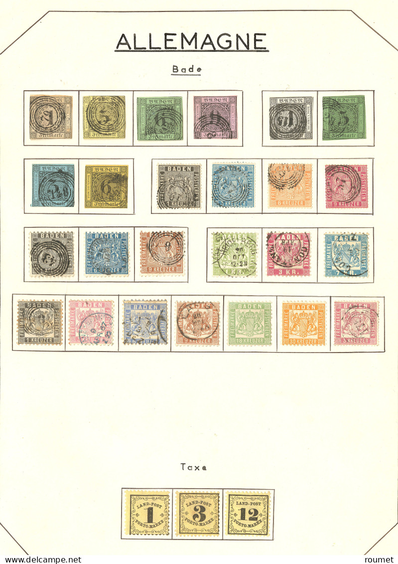 Bade. Collection. 1851-1868 (Poste, Taxe), Complète Dont Les N°20 (*) Et 21 *. - TB - Andere & Zonder Classificatie