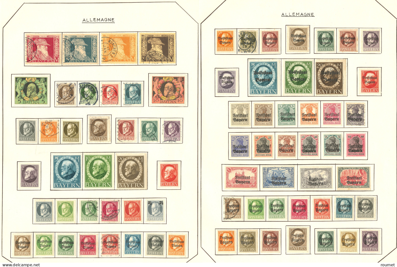 Bavière. Collection. 1849-1920 (Poste, Taxe), Quasiment Complète Dont Des Ex * Et Divers Deutsches Reich. - TB - Altri & Non Classificati