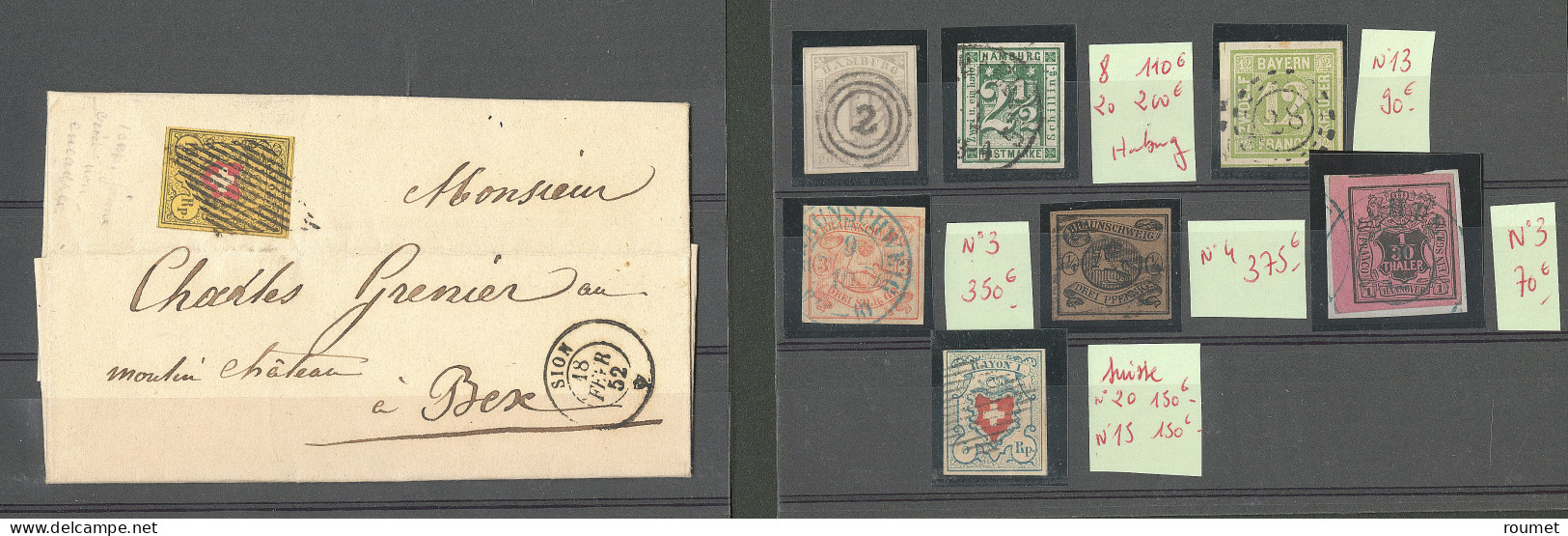 Lot. Divers, 6 Ex + Suisse 15 Sur Lettre Et 20 Obl. - TB Ou B - Sonstige & Ohne Zuordnung