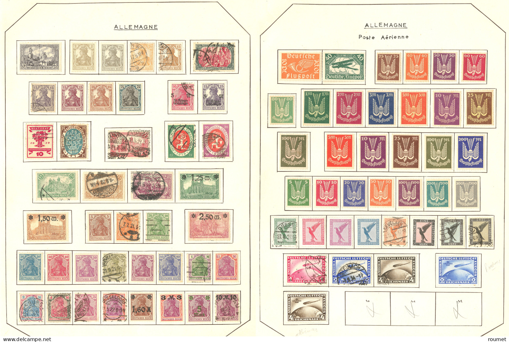 * Collection. 1872-1944 (Poste, PA), Quasiment Complète Sauf PA 40 à 42C, Ex * Ou Obl. - TB - Other & Unclassified