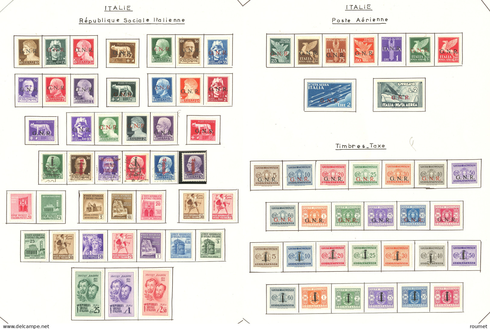 * Collection. 1862-1944 (RSI, 1e Et 2e Guerre Mondiale), Valeurs Moyennes Et Séries Complètes, Tous états Dont Faux Et R - Non Classés