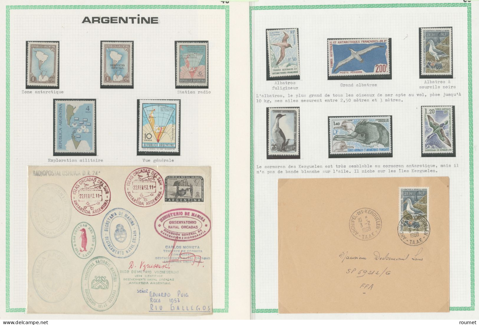 ** Thème Antarctique, Bel Ensemble De Valeurs Et Plis Divers, Nombreux Pays Dont TAAF 24**, Un Pli Delore Des Kerguelen, - Collections (en Albums)