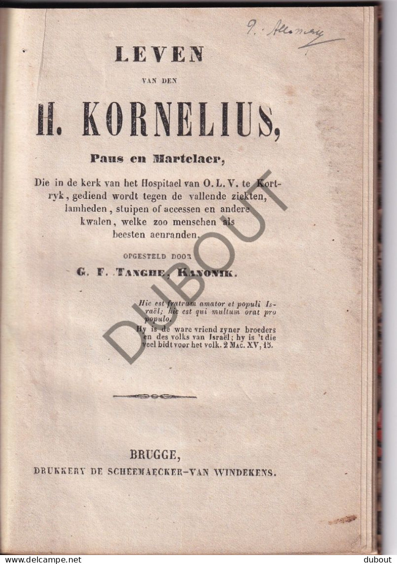 Kortrijk - Leven Van Den Heilige Kornelius, In De Kerk Hospitael OLV Te Kortrijk - G. Tanghe 1861 (w250) - Oud