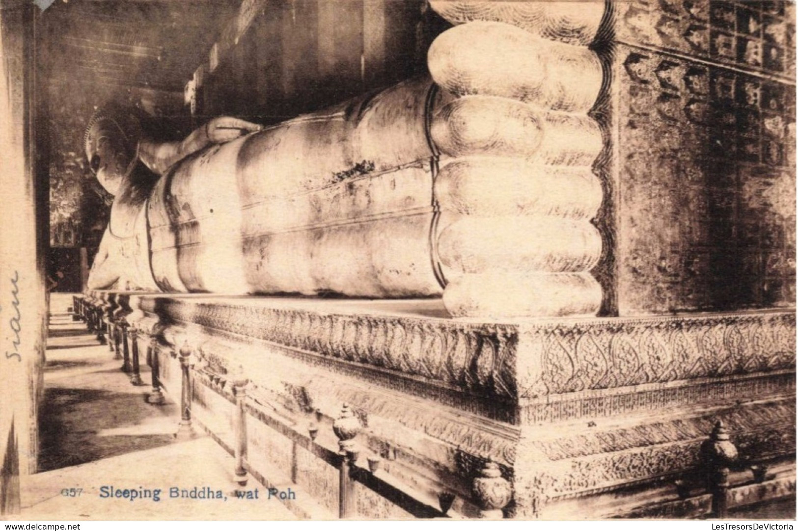 THAILANDE - Wat Pho - Bouddha Endormi - Carte Postale Ancienne - Thaïlande