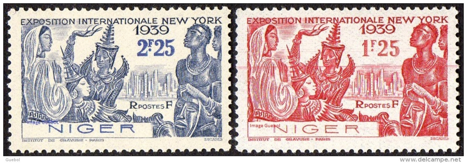 Détail De La Série Exposition Internationale De New York ** Niger N° 67 Et 68 - 1939 Exposition Internationale De New-York