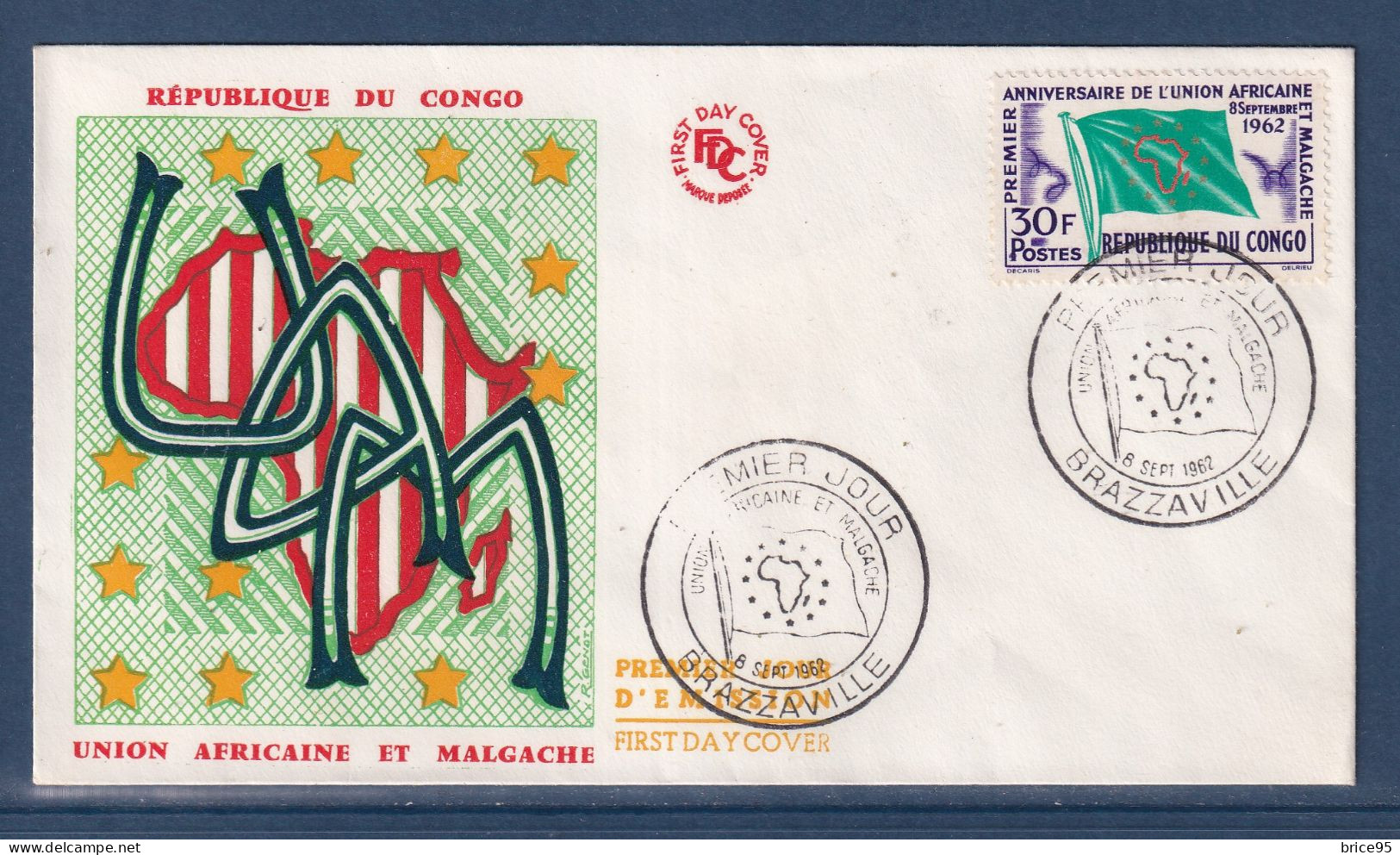 Congo - Premier Jour - FDC - Union Africaine Et Malgache - 1962 - FDC