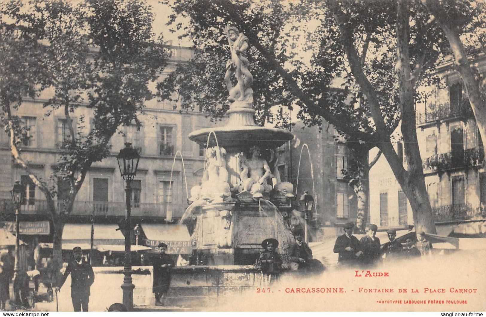 CPA 11 CARCASSONNE / FONTAINE DE LA PLACE CARNOT - Sonstige & Ohne Zuordnung