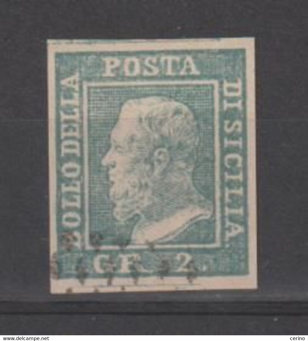 SICILIA:  1859  FERDINANDO  II°  -  2  Gr. AZZURRO  CHIARO  US. -  FAKE  COPY  -  SASS. (6) - Sicily