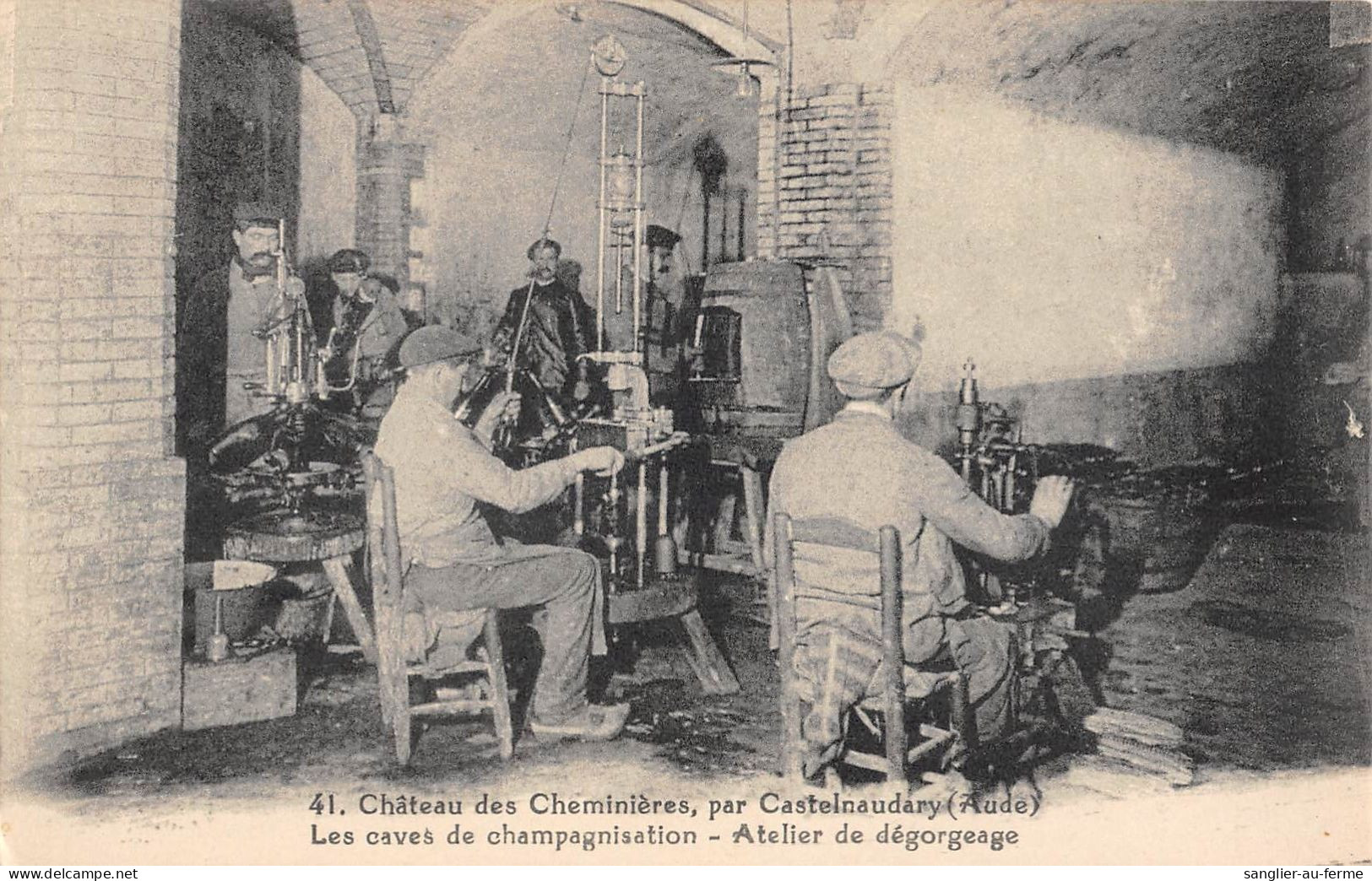 CPA 11 CHATEAU DES CHEMINIERES / PAR CASTELNAUDARY / LES CAVES DE CHAMPAGNISATION / ATELIER DE DEGORGEAGE - Andere & Zonder Classificatie