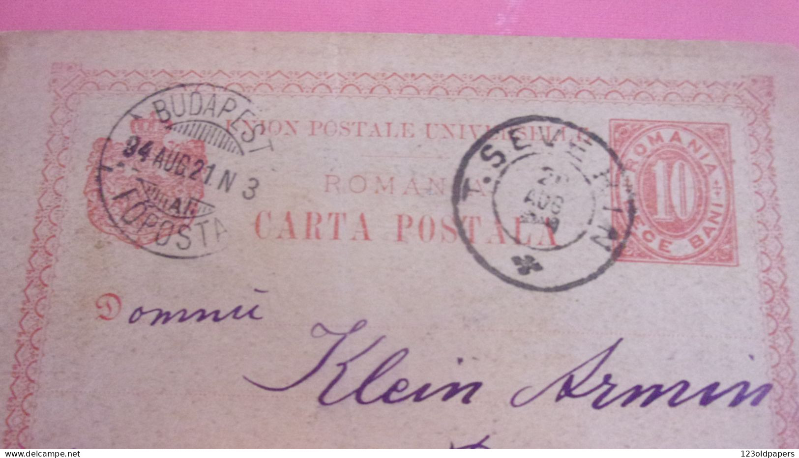ENTIER POSTAL  ROMANIA TO BUDAPEST 1894 Drobeta-Turnu Severin - Ganzsachen